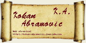 Kokan Abramović vizit kartica